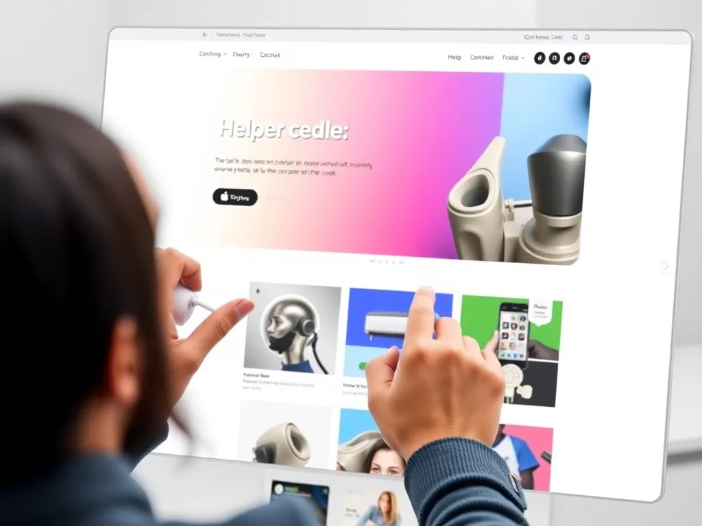 Person customizing a website theme, using tools for color and layout changes