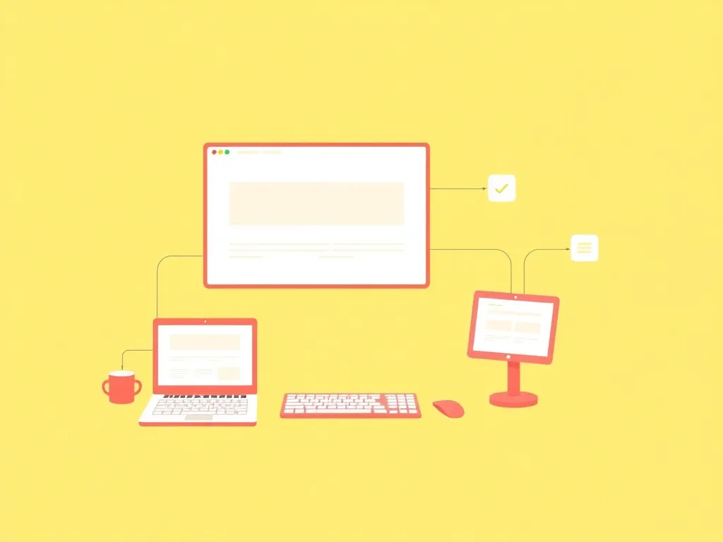 Creative image of a personal blog setup with AI assistance, showing wireframing and content generation visualization
